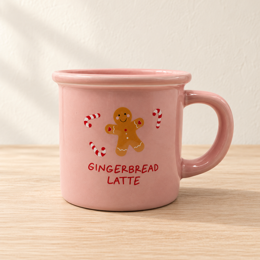 Pink gingerbread latte mug