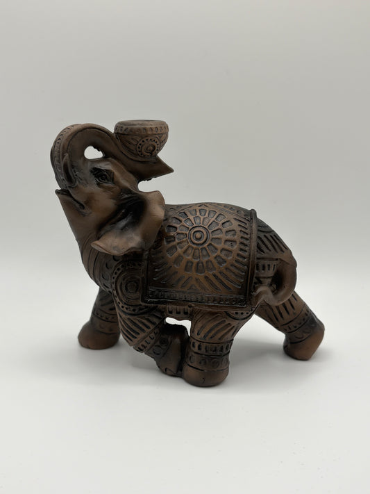 Back Flow Incense Burner - Wood Effect Elephant