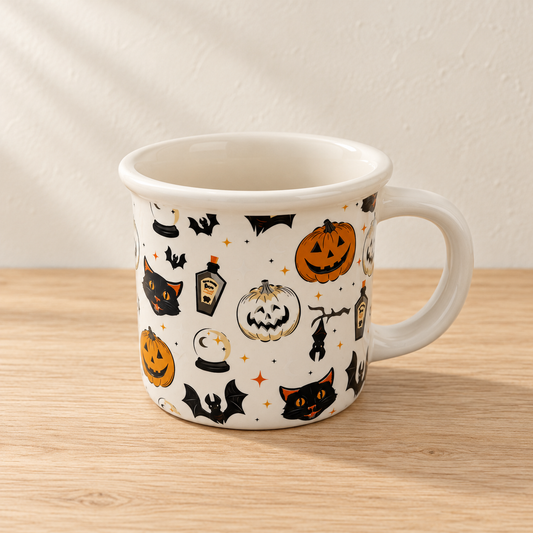 Black Cat and Pumpkin mug